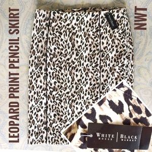 WHBM animal print pencil skirt.